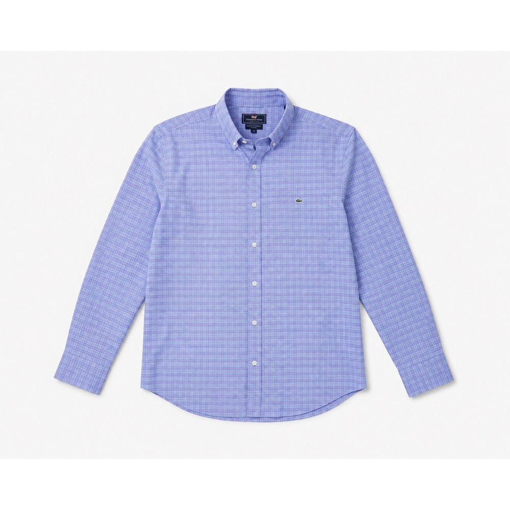 Vineyard Vines Performance Classic Fit Tucker Shirt Blue Plaid Mens XL LS